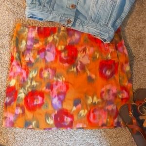 J. Crew Stretch Roses Skirt . Size 6